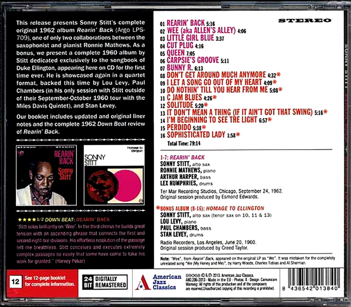 Sonny Stitt - Rearin' Back + Homage To Ellington