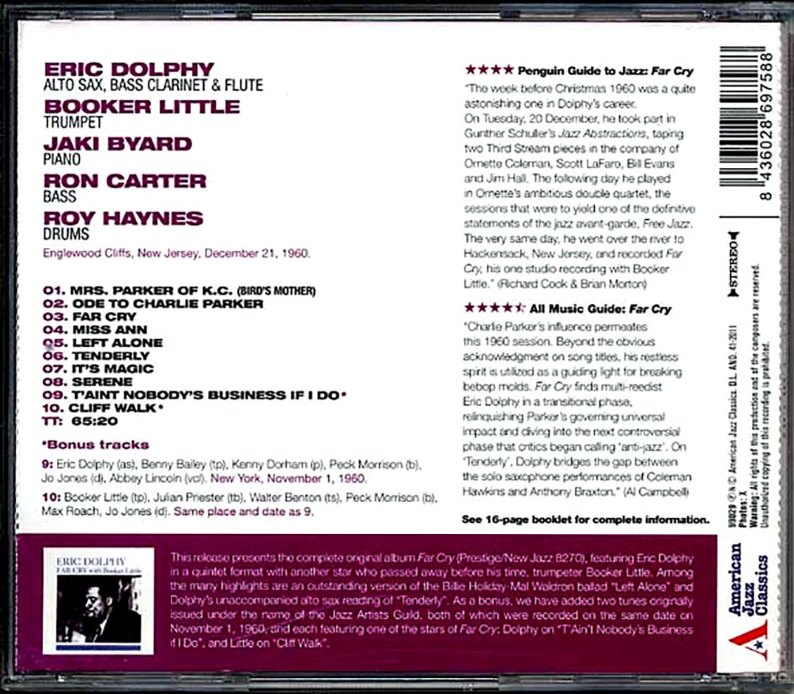 Eric Dolphy, Booker Little - Far Cry: Eric Dolphy With Booker Little