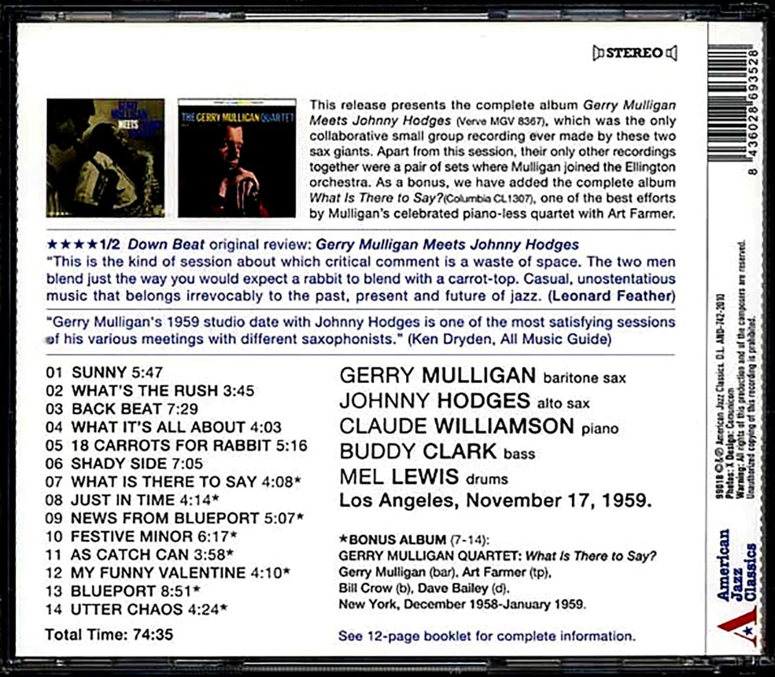 Gerry Mulligan, Johnny Hodges - Gerry Mulligan Meets Johnny Hodges