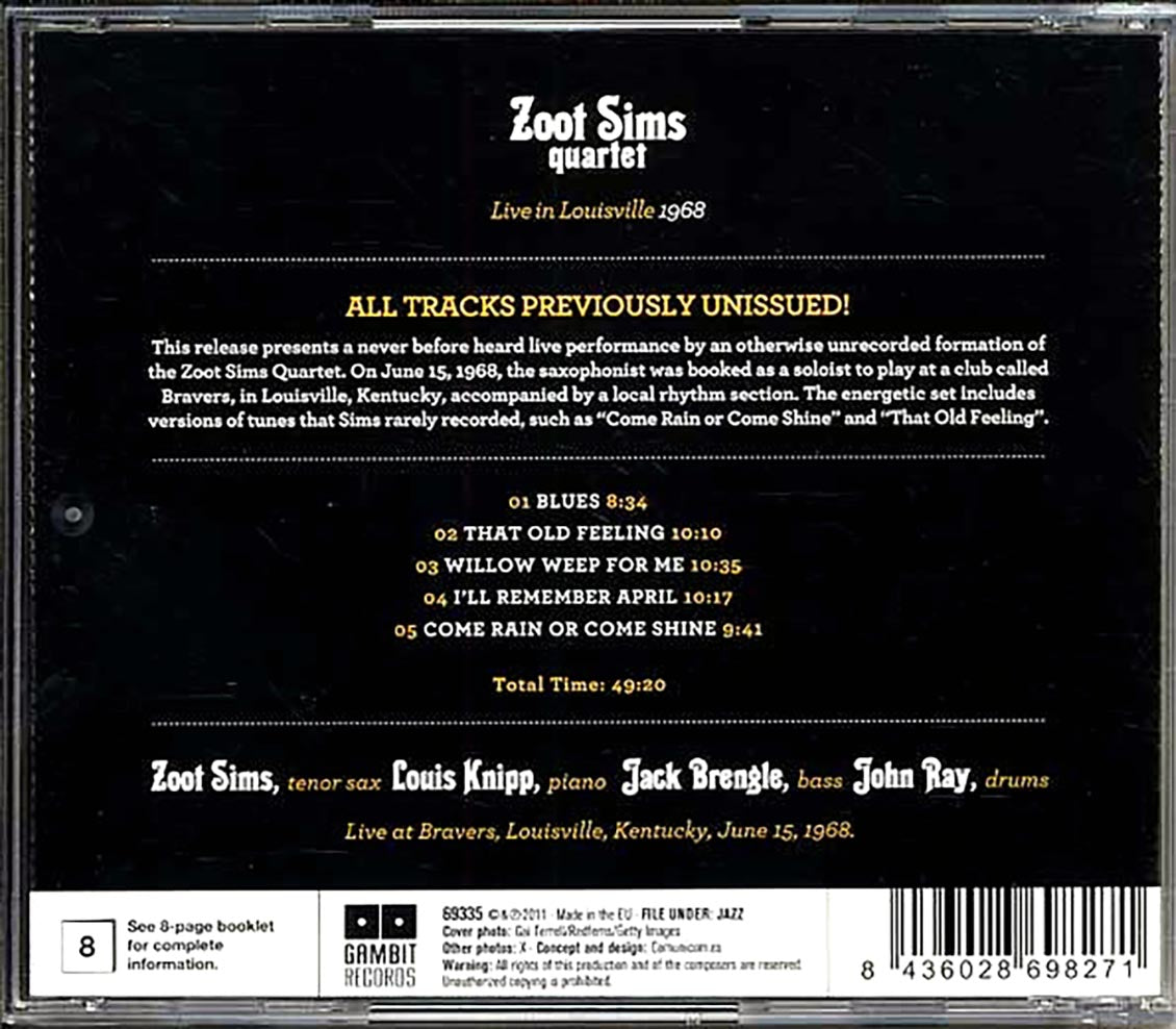 The Zoot Sims Quartet - Live In Louisville 1968