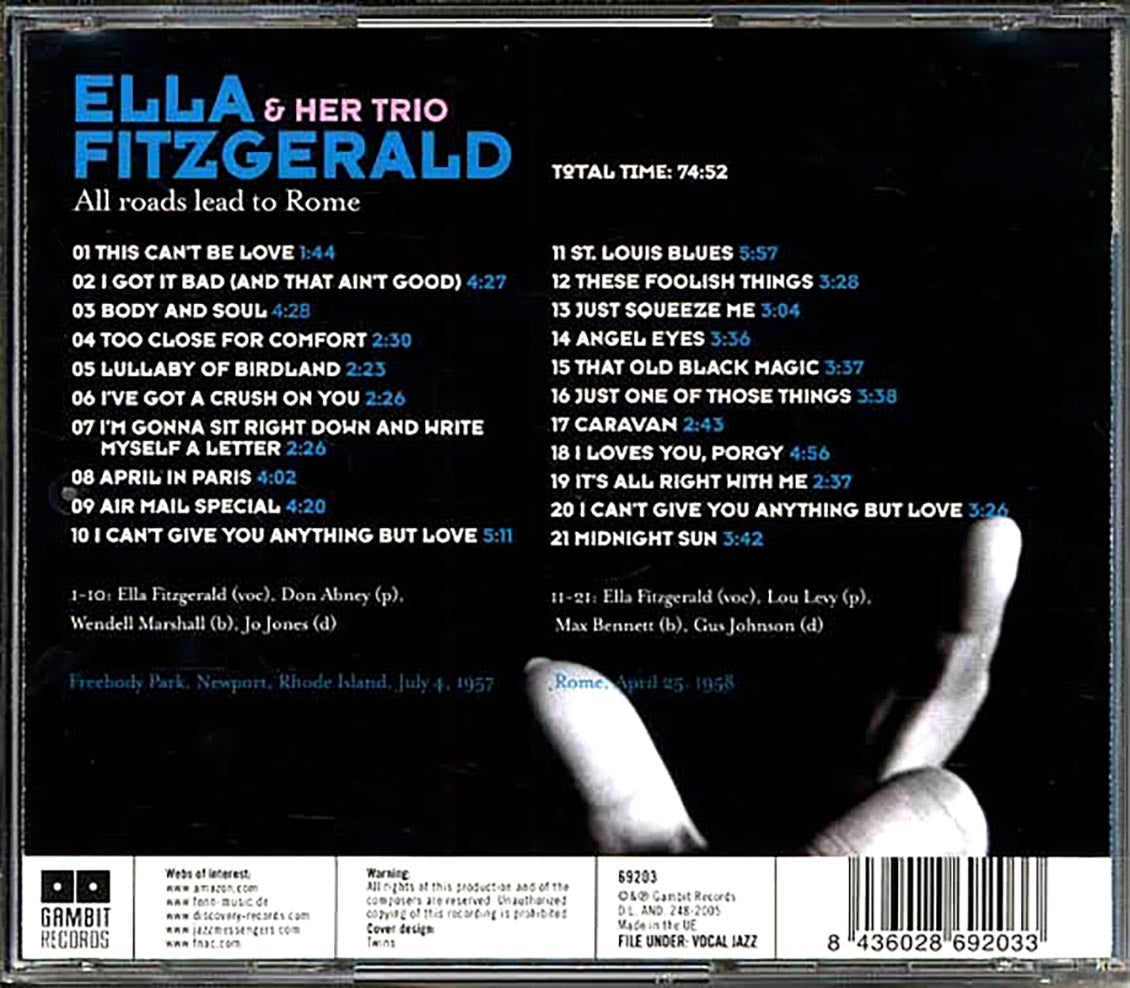 Ella Fitzgerald & Her Trio - All Roads Lead To Rome