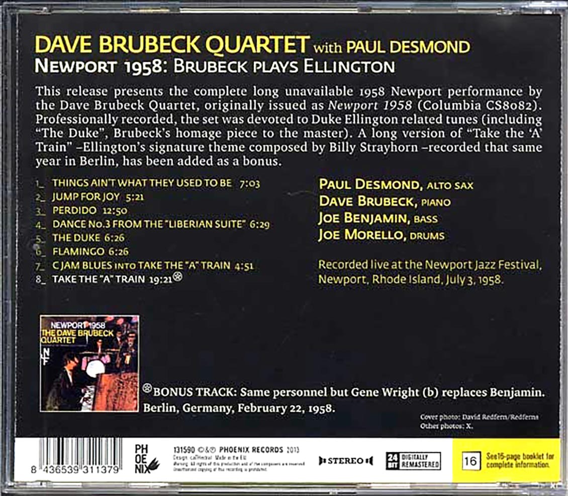 Dave Brubeck Quartet, Paul Desmond - Newport 1958: Brubeck Plays Ellington