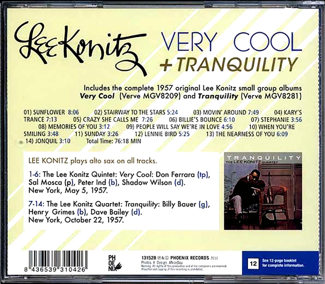 Lee Konitz - Very Cool + Tranquility