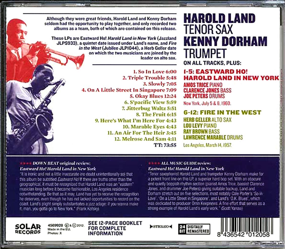 Harold Land, Kenny Dorham - Complete Recordings: Eastward Ho! + Fire In The West