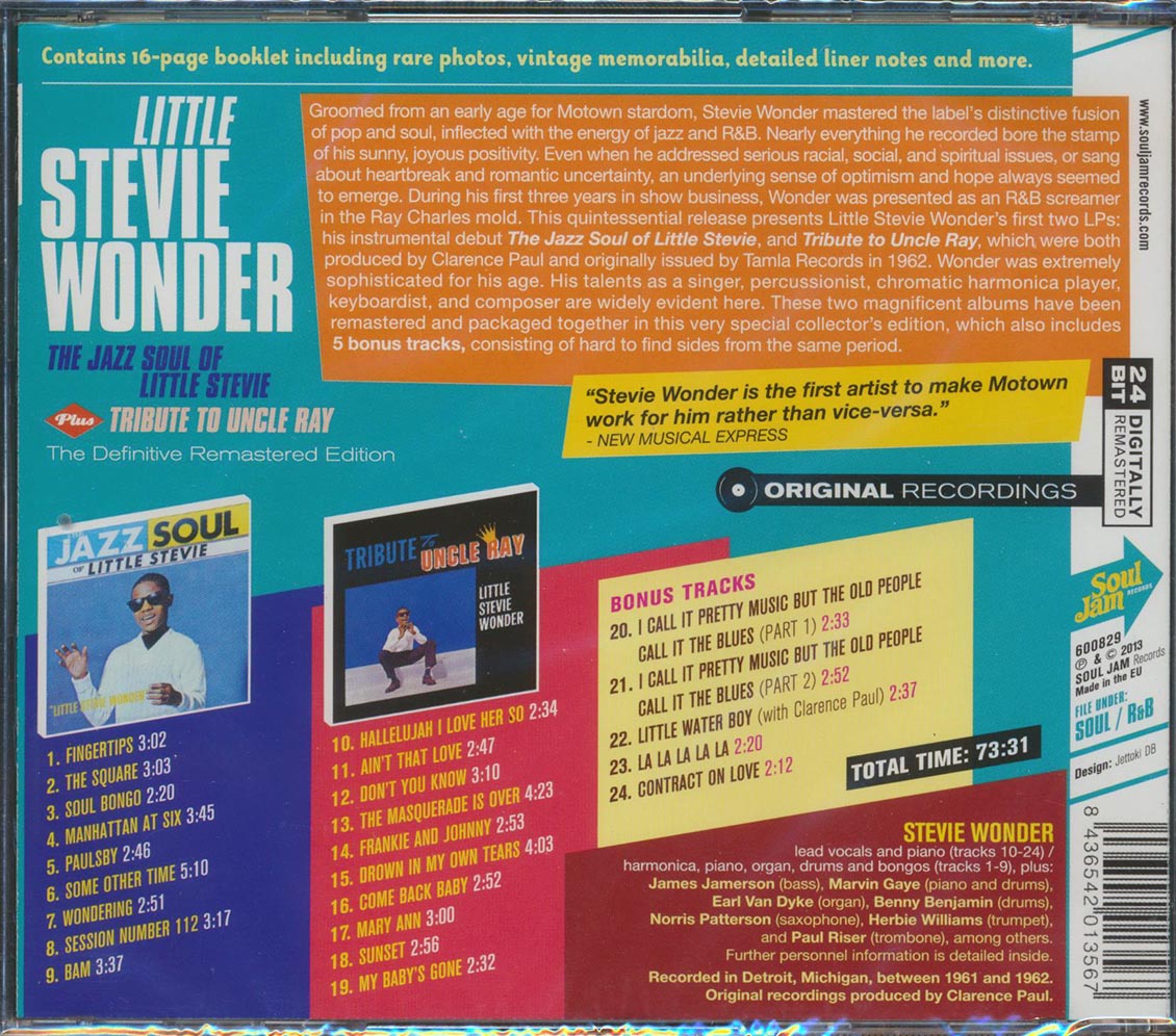 Stevie Wonder - The Jazz Soul Of Little Stevie + Tribute To Uncle Ray