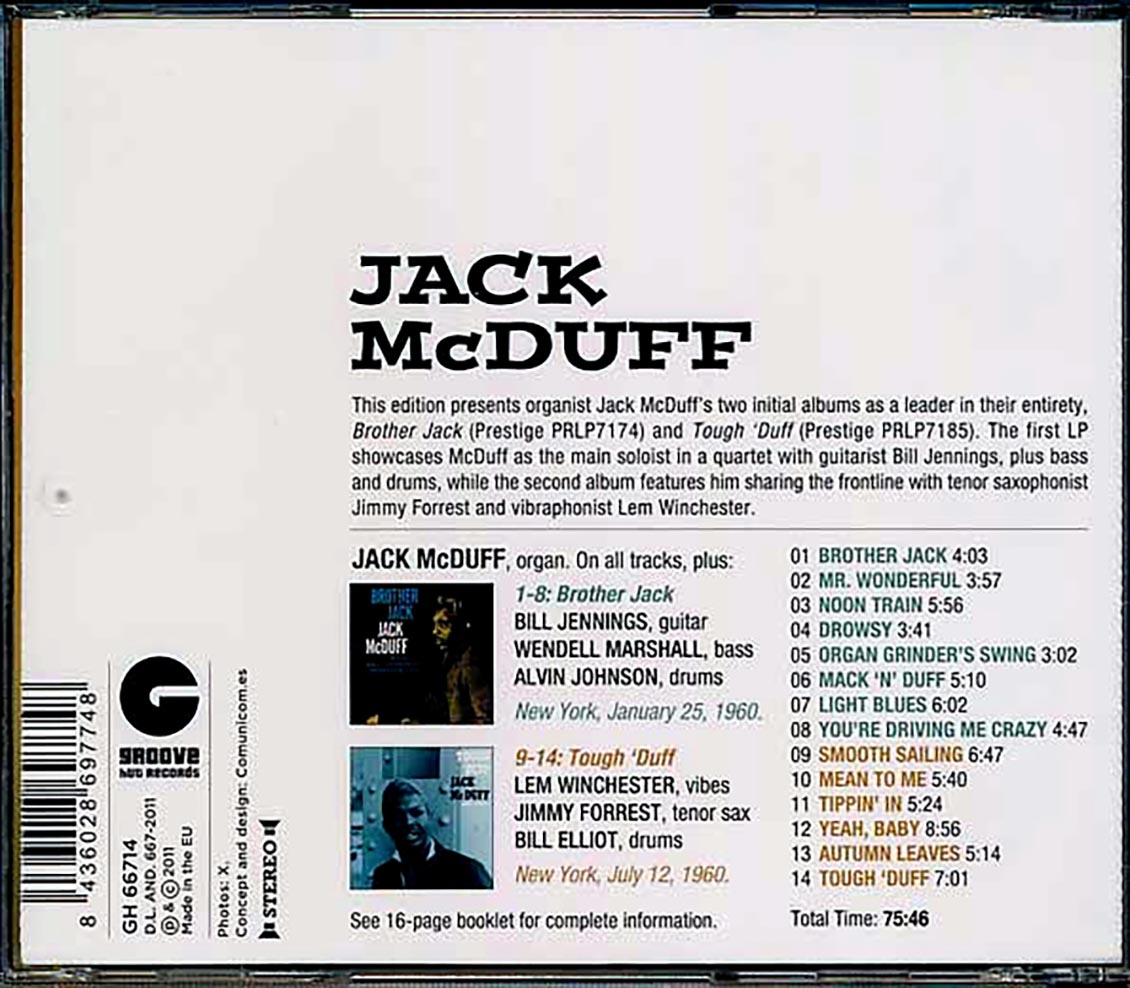 Jack McDuff - Brother Jack + Tough 'Duff
