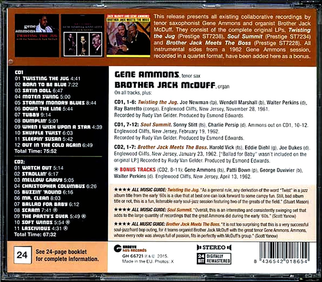Gene Ammons, Brother Jack McDuff - Complete Recordings (2xCD)