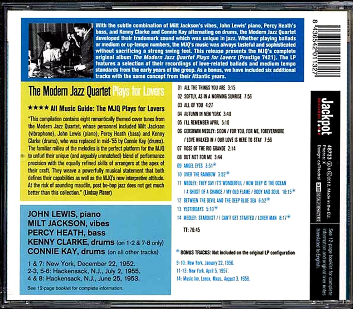 The Modern Jazz Quartet - Plays For Lovers