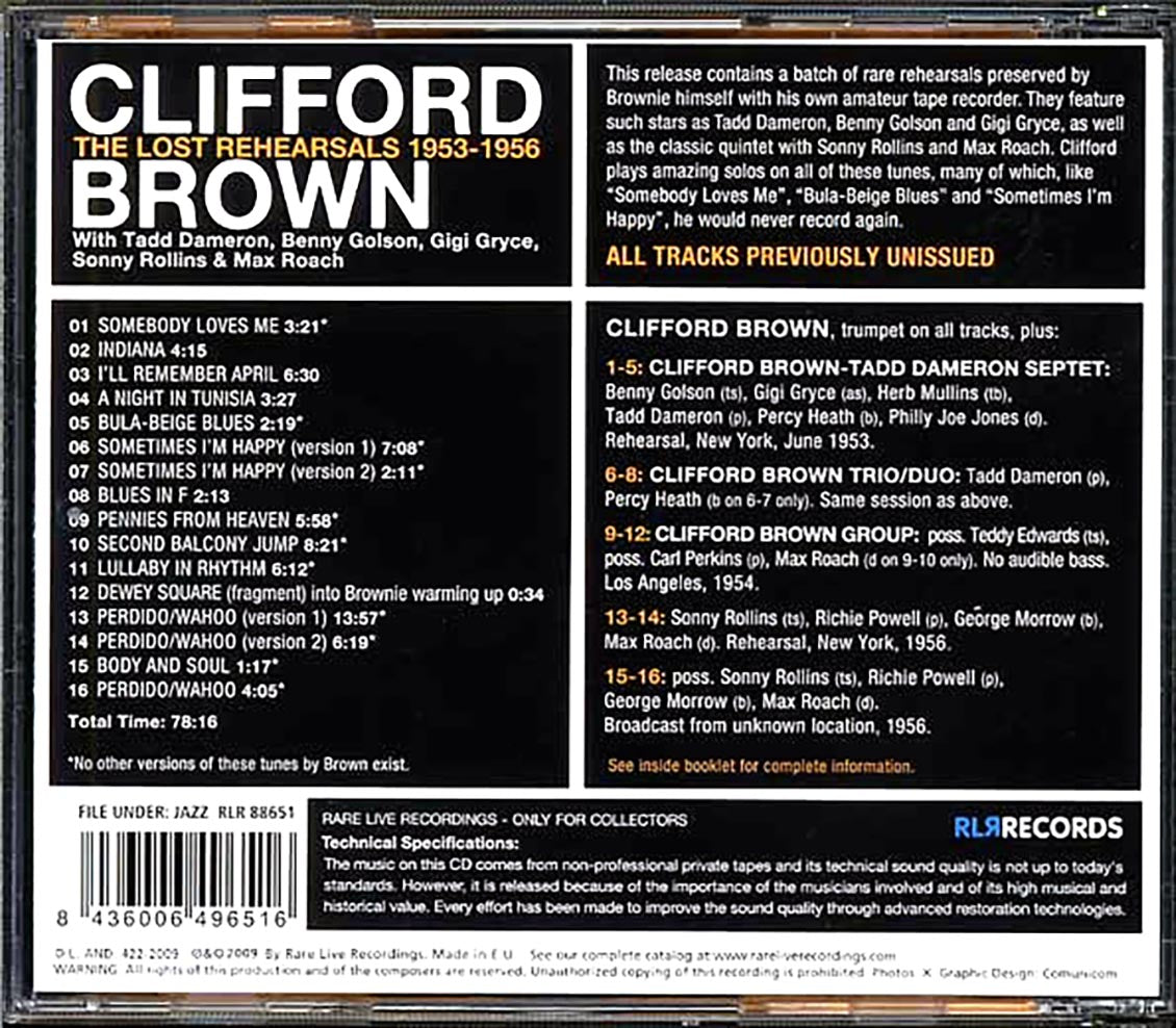 Clfford Brown - The Lost Rehearsals 1953-1956