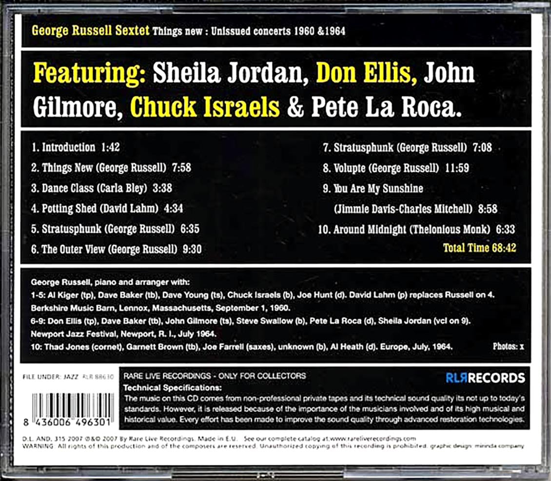 The George Russell Sextet - Things New : Unissued Concerts 1960 & 1964