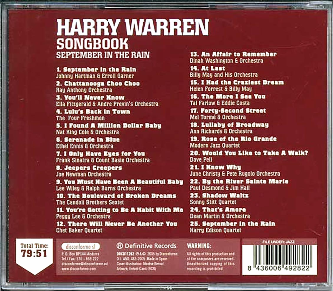 Various - Harry Warren Songbook: September In The Rain