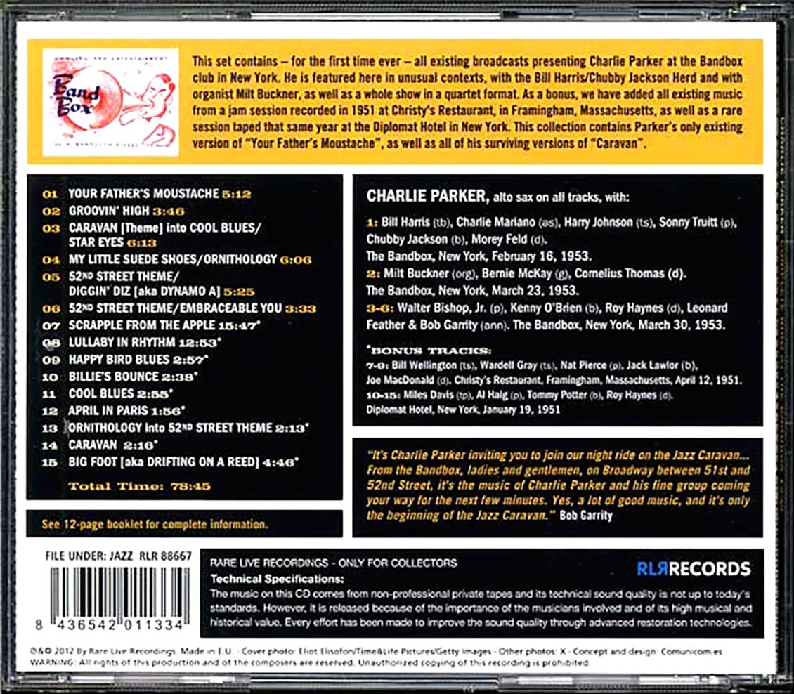 Charlie Parker - Complete Bird At The Bandbox 1953