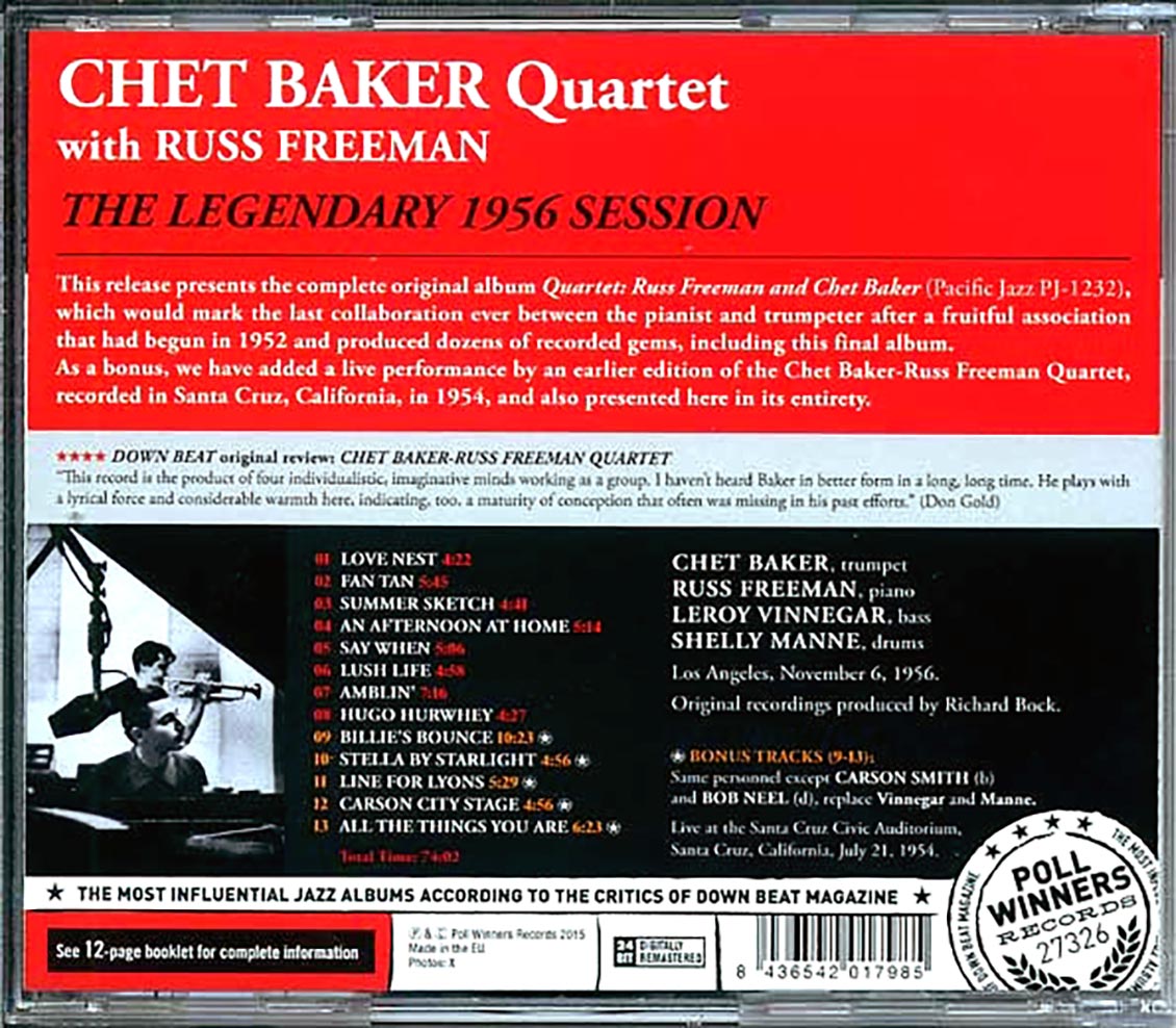 The Chet Baker Quartet - The Legendary 1956 Session