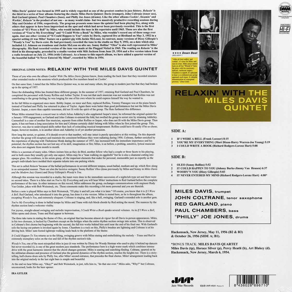 Miles Davis Quintet - Relaxin' With Miles Davis Quintet (+bonus track) (ltd. ed.) (180g) (remastered)