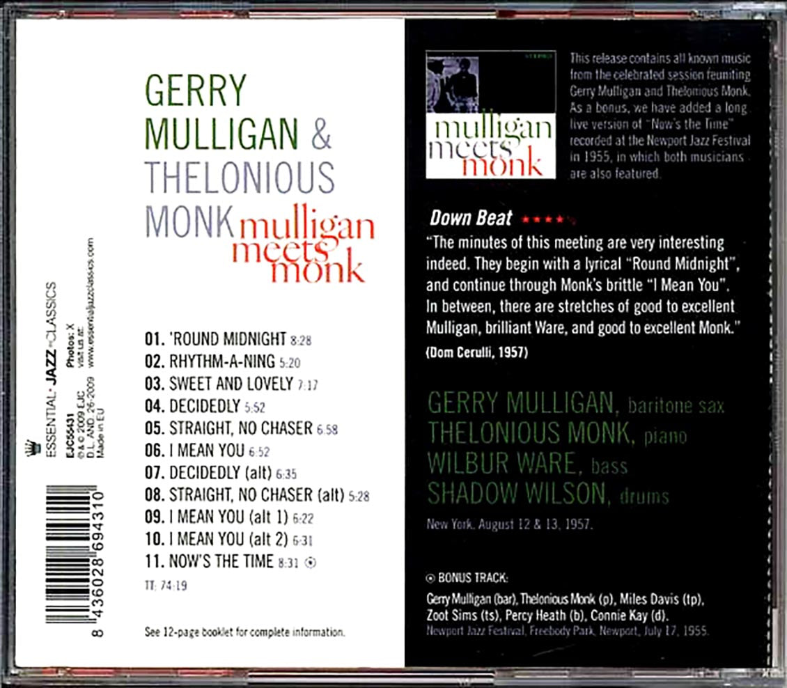 Gerry Mulligan, Thelonious Monk - Mulligan Meets Monk