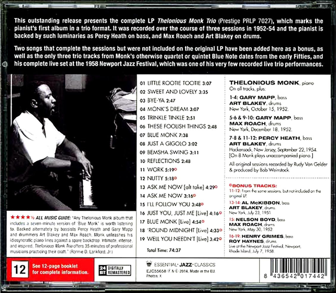 The Thelonious Monk Trio - Thelonious Monk Trio