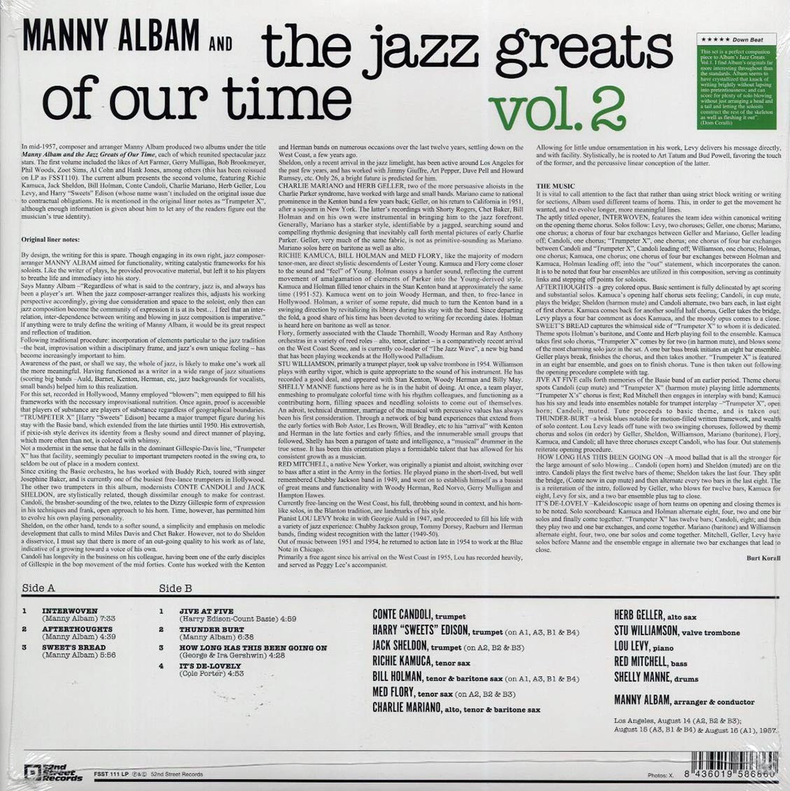 Manny Albam Jazz Greats & The Jazz Greats Of Our Time - Volume 2 (ltd. ed.) (180g)