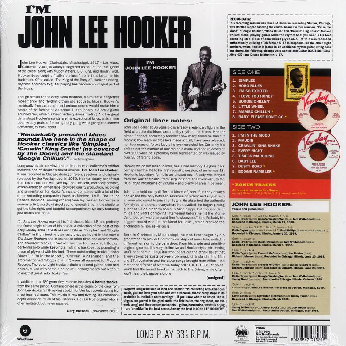 John Lee Hooker - I'm John Lee Hooker (+4 bonus tracks) (ltd. ed.) (180g)