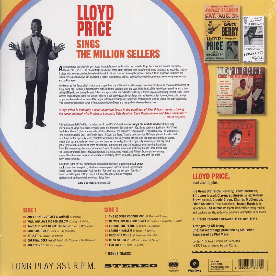 Lloyd Price - Sings The Million Sellers (+bonus track) (ltd. ed.) (180g)