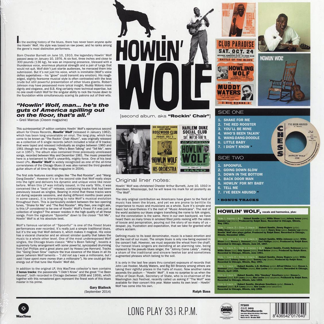 Howlin' Wolf - Holwin' Wolf (Rockin' Chair) (+2 bonus tracks) (ltd. ed.) (180g)