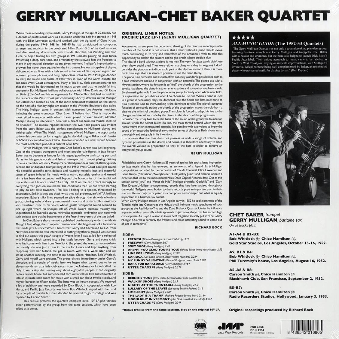 Gerry Mulligan & Chet Baker Quartet - Gerry Mulligan, Chet Baker Quartet (incl. mp3) (180g)