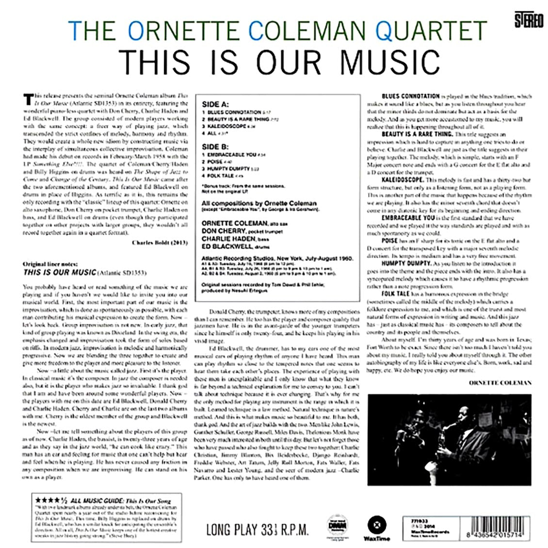 The Ornette Coleman Quartet - This Is Our Music (incl. mp3) (180g)