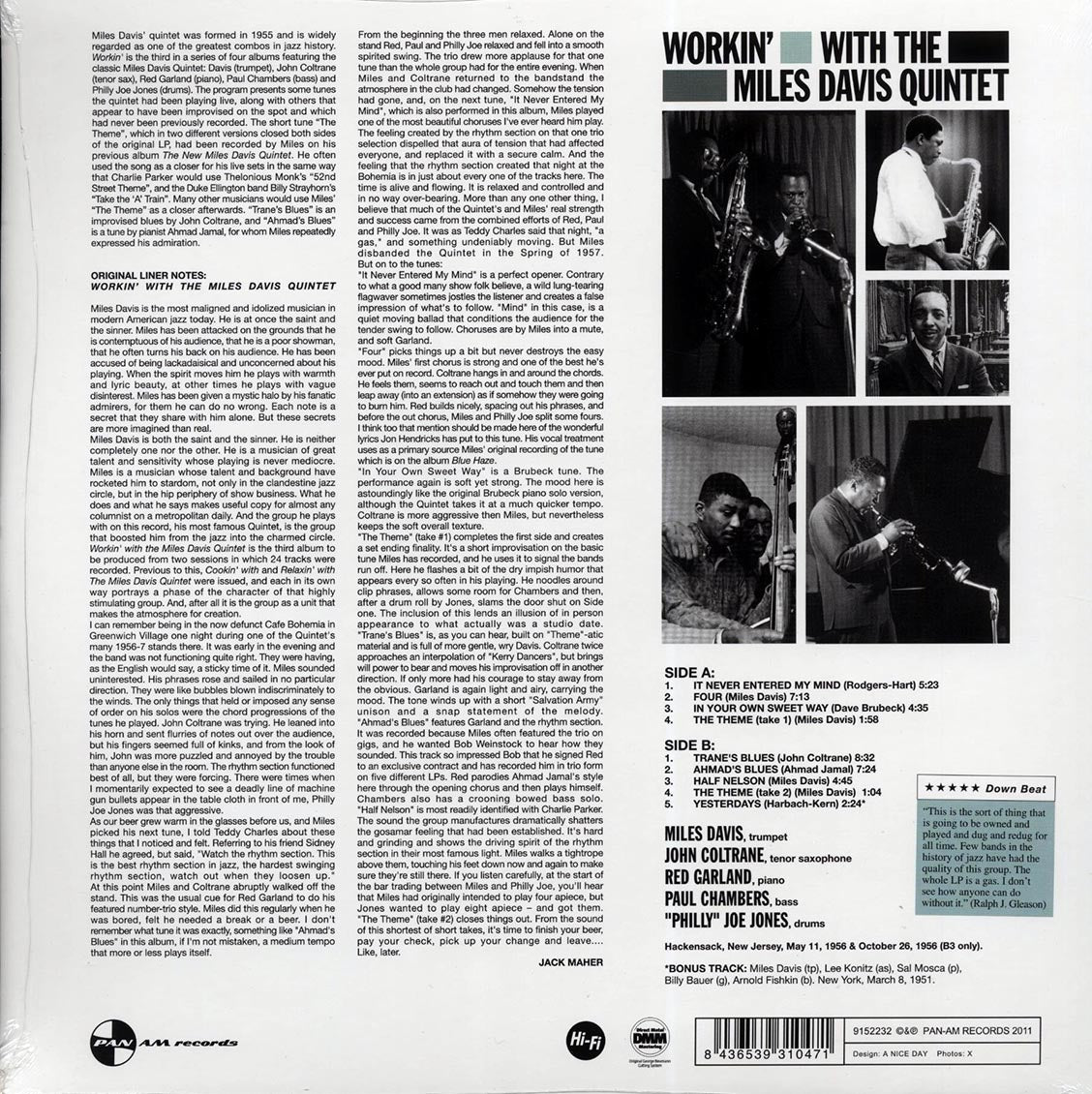 Miles Davis Quintet - Workin' With Miles Davis Quintet (+bonus track) (ltd. ed.) (180g) (remastered)