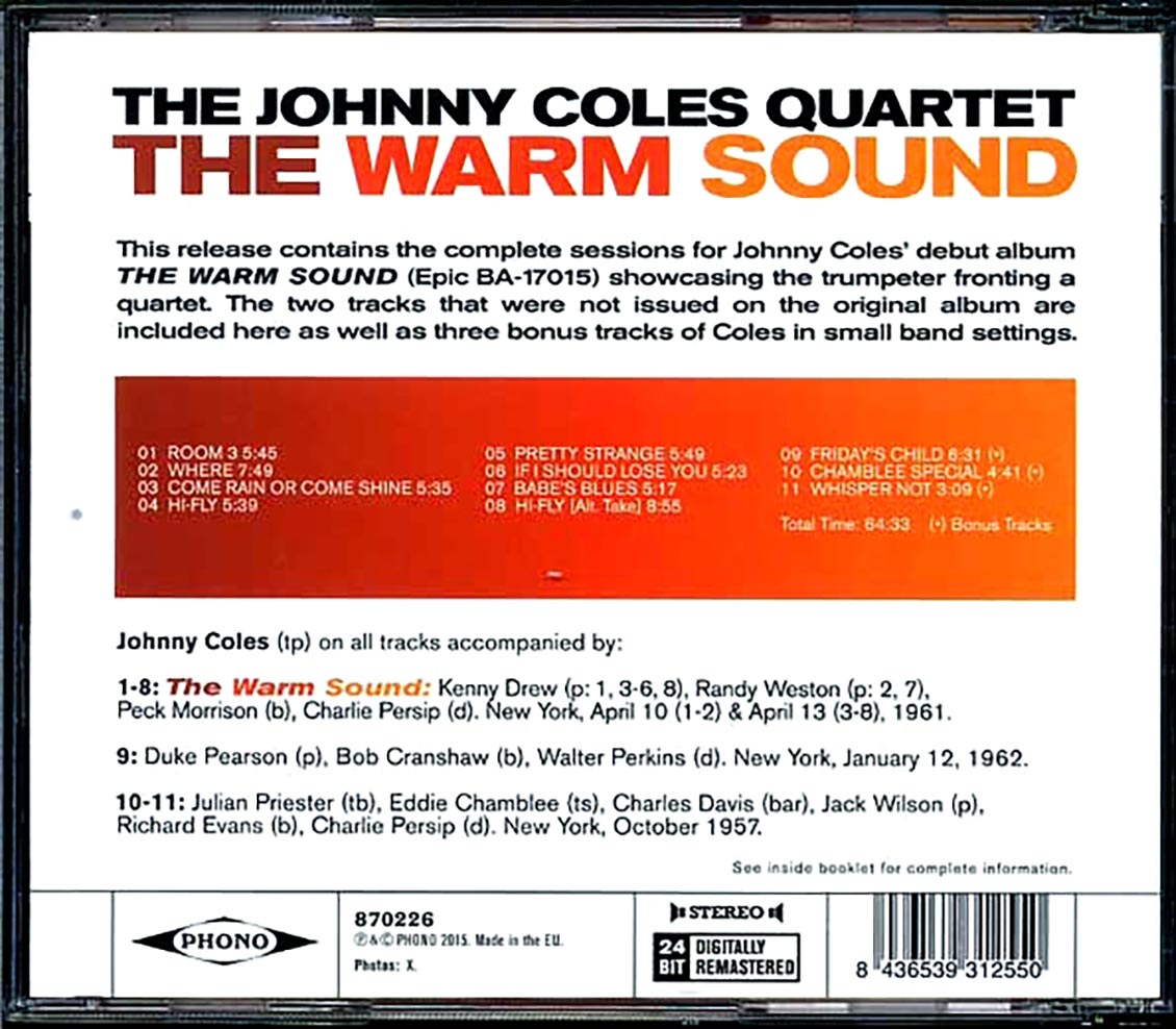 The Johnny Coles Quartet - The Warm Sound