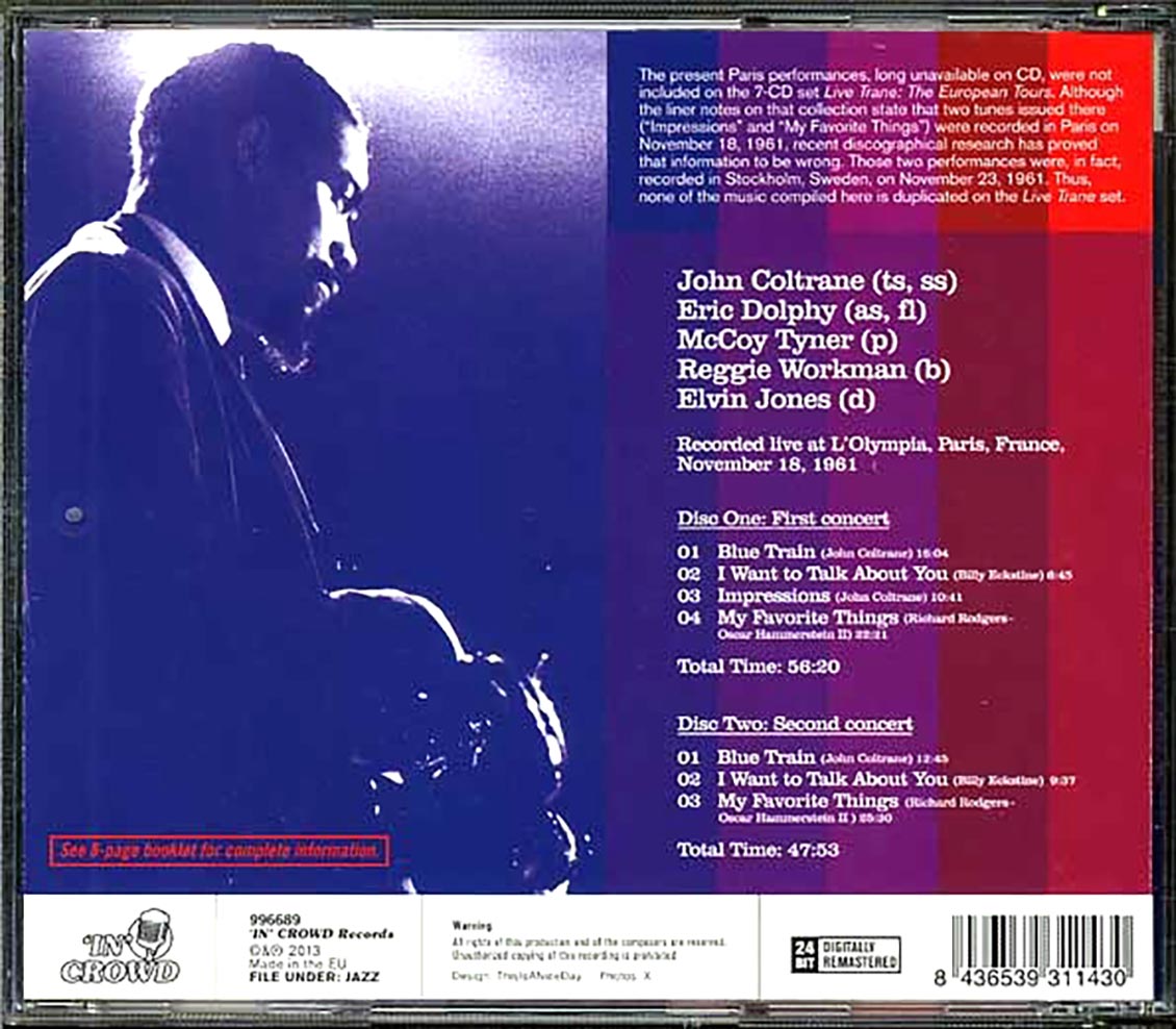 John Coltrane Quartet - The Complete November 18, 1961 Paris Concerts (2xCD)