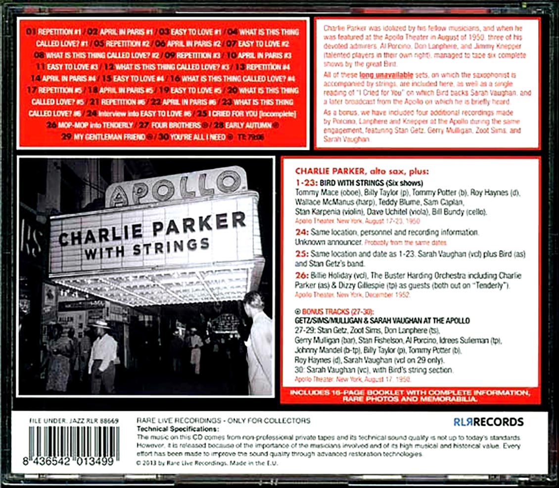 Charlie Parker - Complete Bird At The Apollo