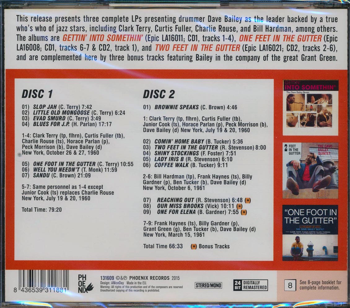 Dave Bailey Quintet & Sextet - The Complete 1 & 2 Feet In The Gutter Sessions (2xCD)