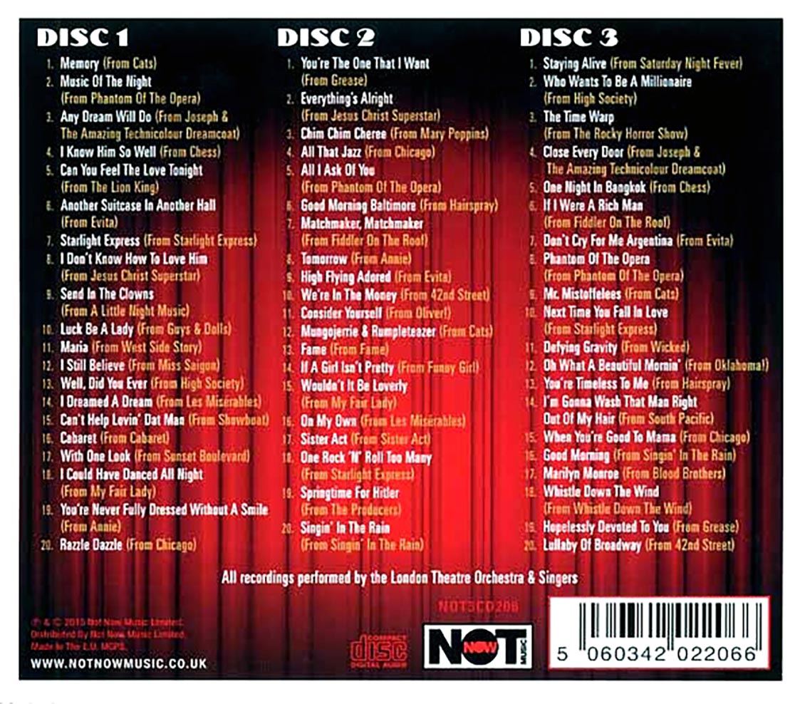 Various - The Best Of The Musicals (60 tracks) (3xCD) (deluxe 3-fold digipak)