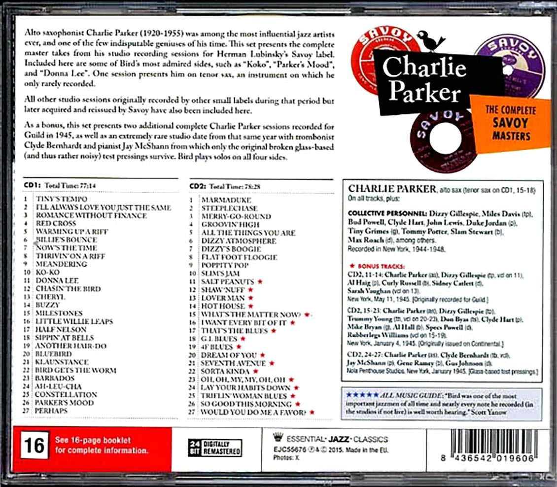 Charlie Parker - The Complete Savoy Masters (2xCD) (incl. large booklet)