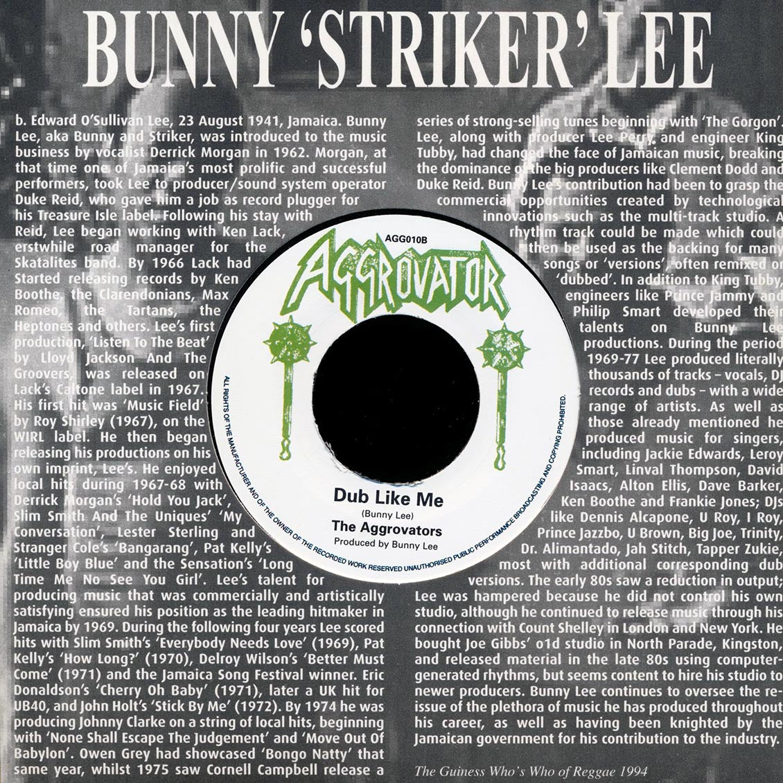 Johnny Clarke - Man Like Me / The Aggrovators - Dub Like Me