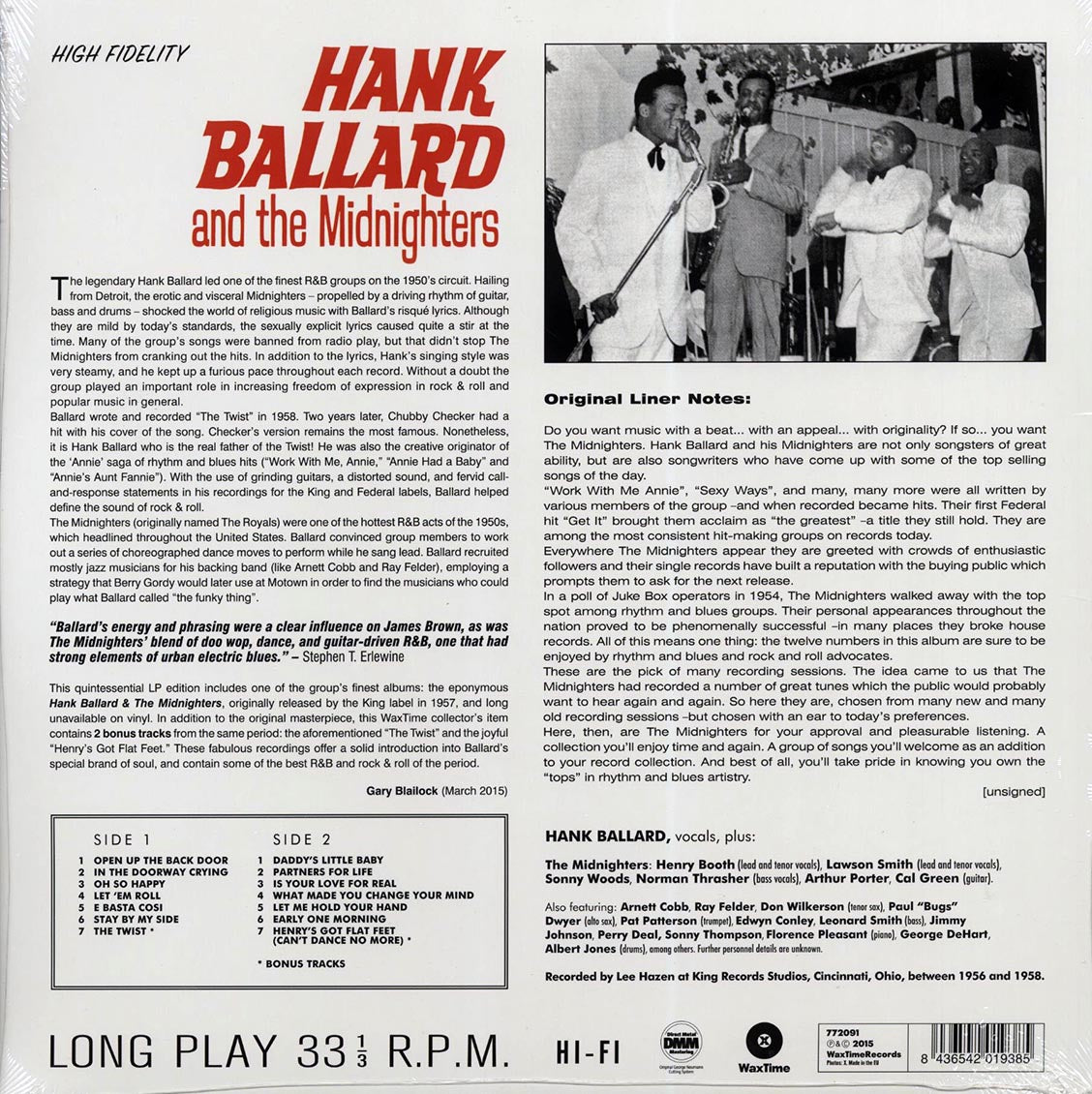 Hank Ballard & The Midnighters - Hank Ballard & The Midnighters & The Midnighters (+2 bonus tracks) (ltd. ed.) (180g)