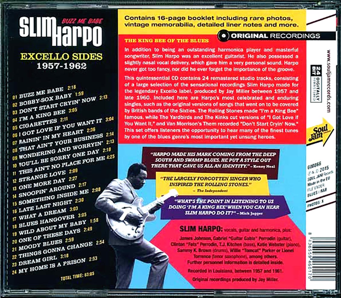 Slim Harpo - Buzz Me Babe: Excello Sides 1957-1962 (24 tracks) (incl. large booklet) (remastered)