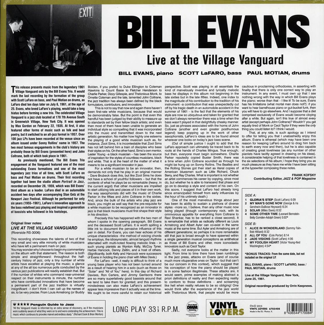 Bill Evans - Live At The Village Vanguard (ltd. ed.) (180g) (remastered)