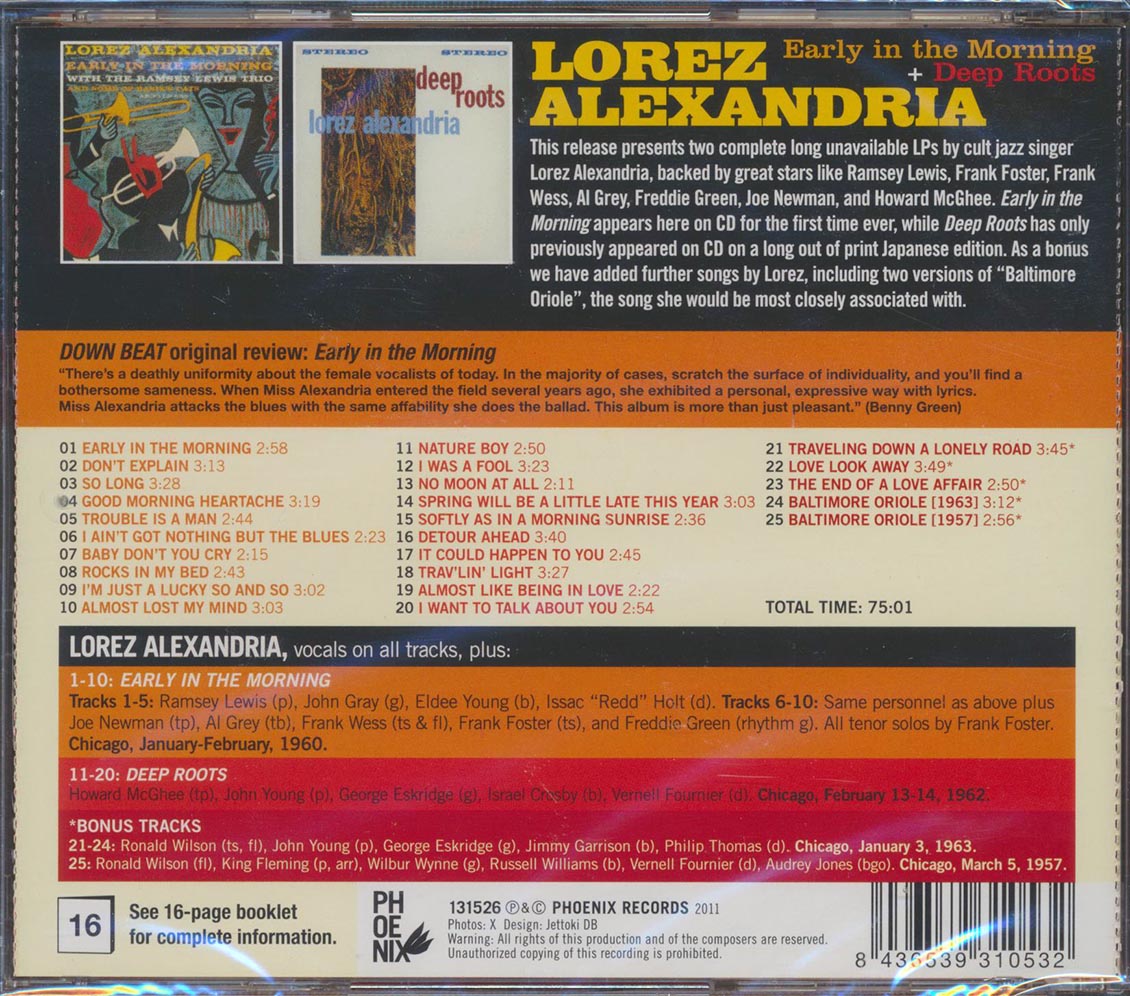 Lorez Alexandria With Ramsey Lewis Trio - Early In The Morning + Deep Roots (incl. large booklet)