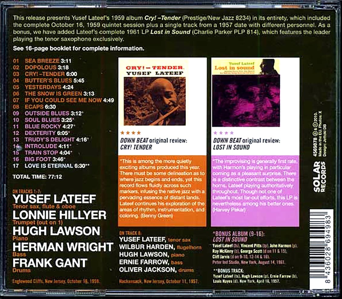 Yusef Lateef - Cry! Tender + Lost In Sound (incl. large booklet)