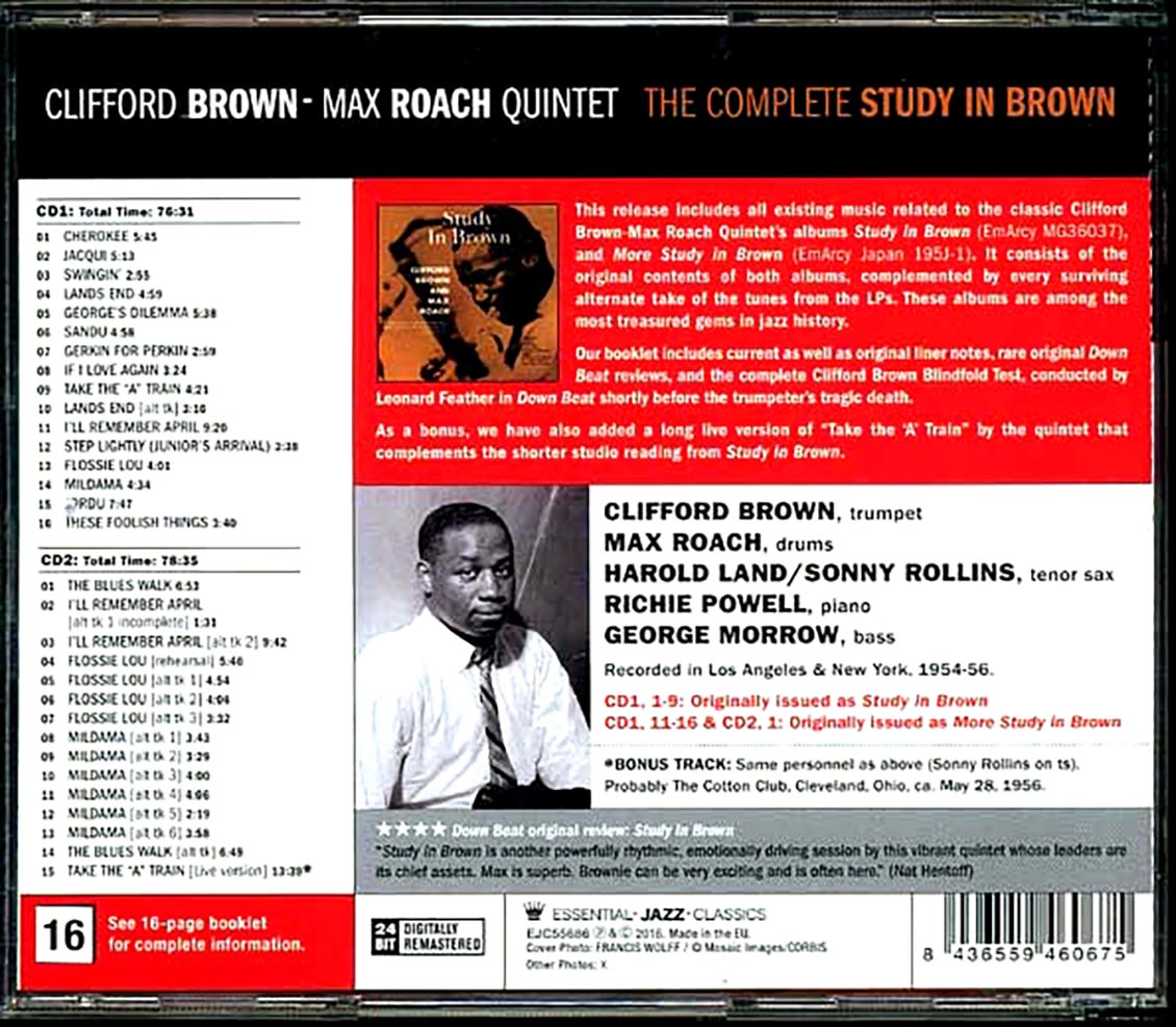 The Clifford Brown & Max Roach Quintet - The Complete Study In Brown (2xCD) (incl. large booklet) (remastered)