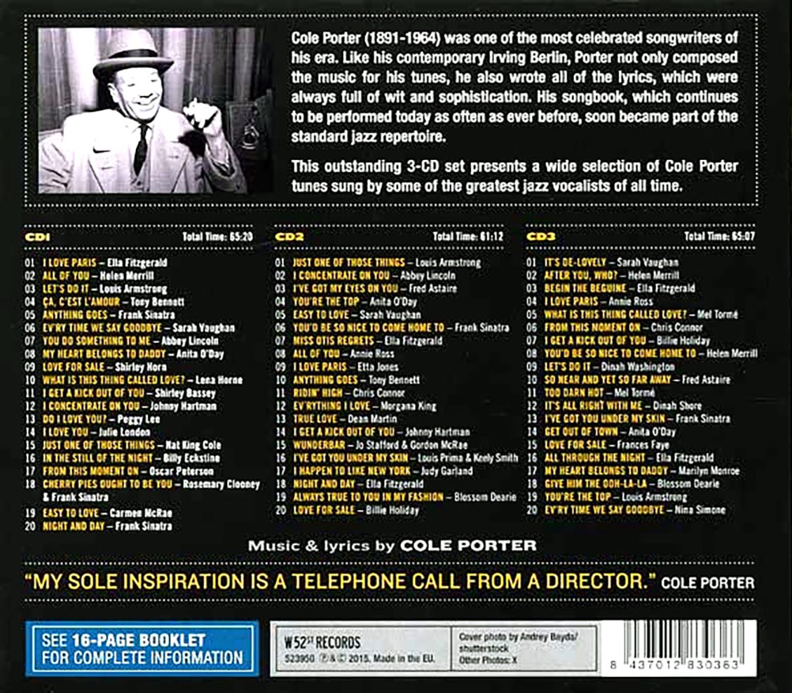 Various - Jazz Vocalists Sing Cole Porter (3xCD) (incl. large booklet) (remastered)