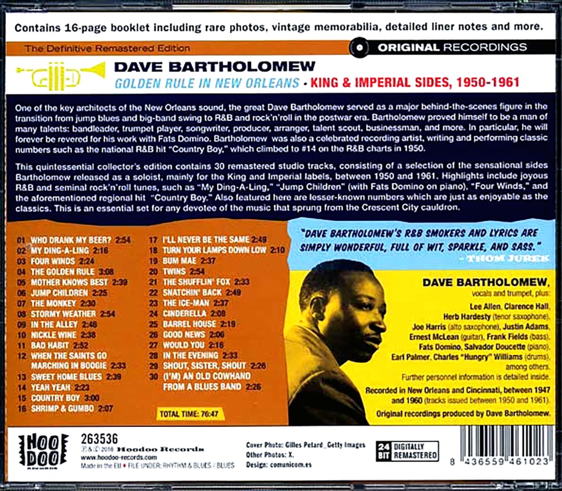Dave Bartholomew - Golden Rule In New Orleans: King & Imperial Sides, 1950-1961 (30 tracks) (incl. large booklet) (remastered)