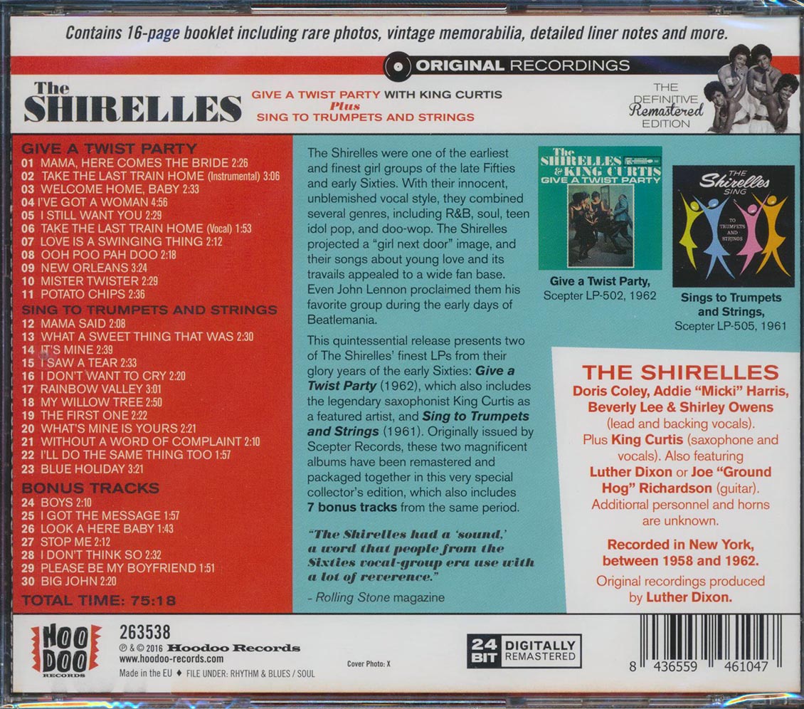 The Shirelles - Give A Twist Party With King Curtis + Sing To Trumpets And Strings (incl. large booklet) (remastered)