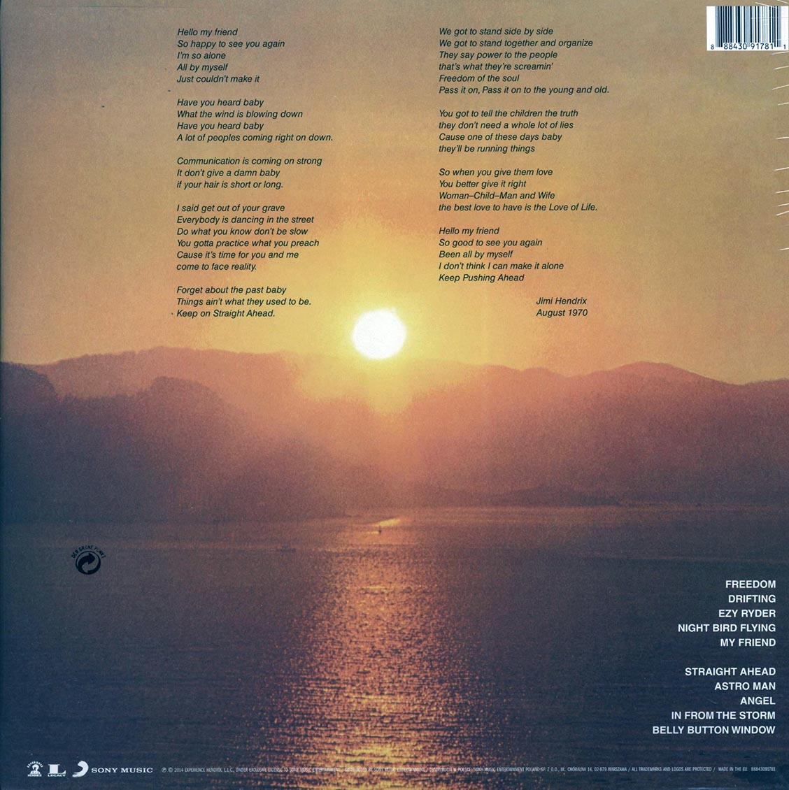 Jimi Hendrix - The Cry Of Love (180g) (audiophile)