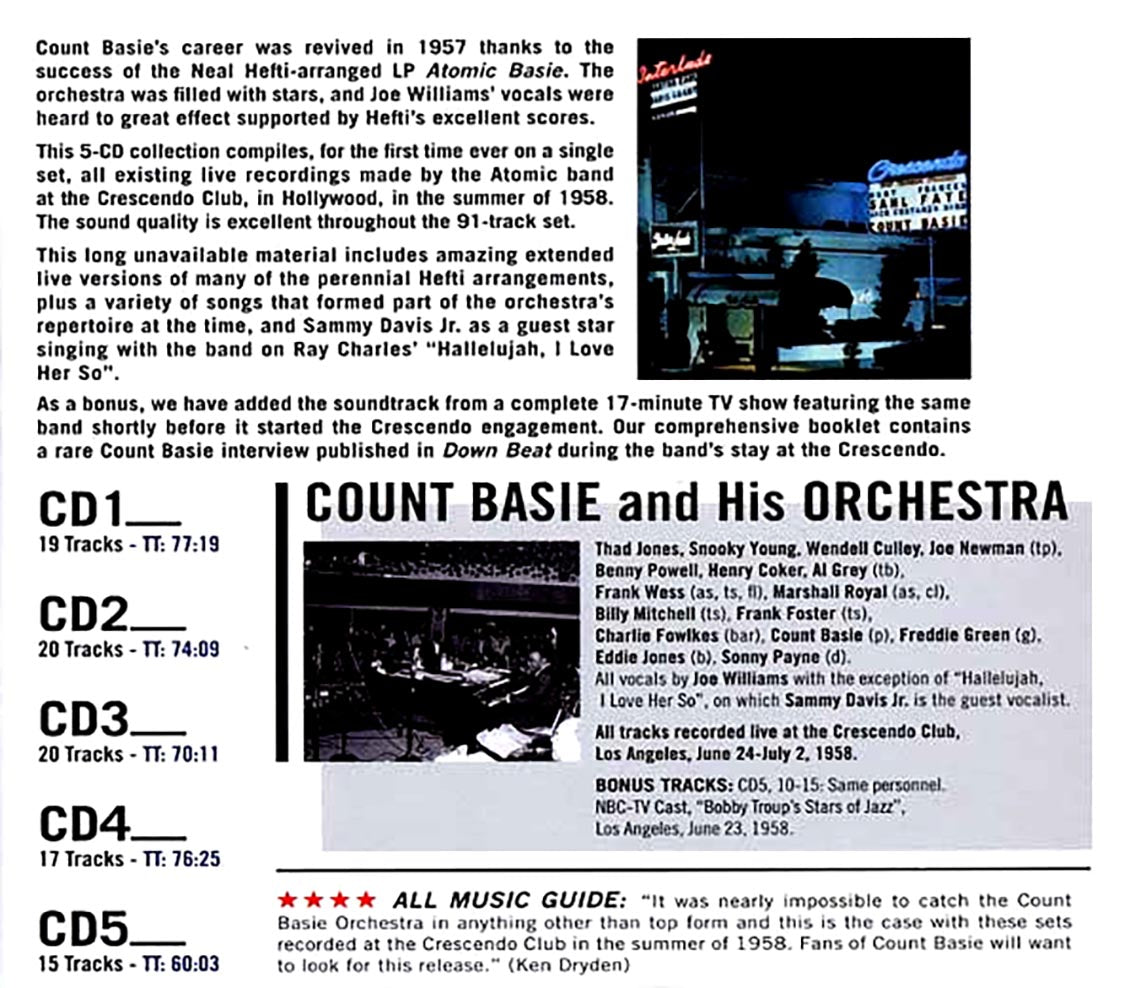 Count Basie & His Atomic Band - Complete Live At The Crescendo 1958 (ltd. ed.) (5xCD) (box set)