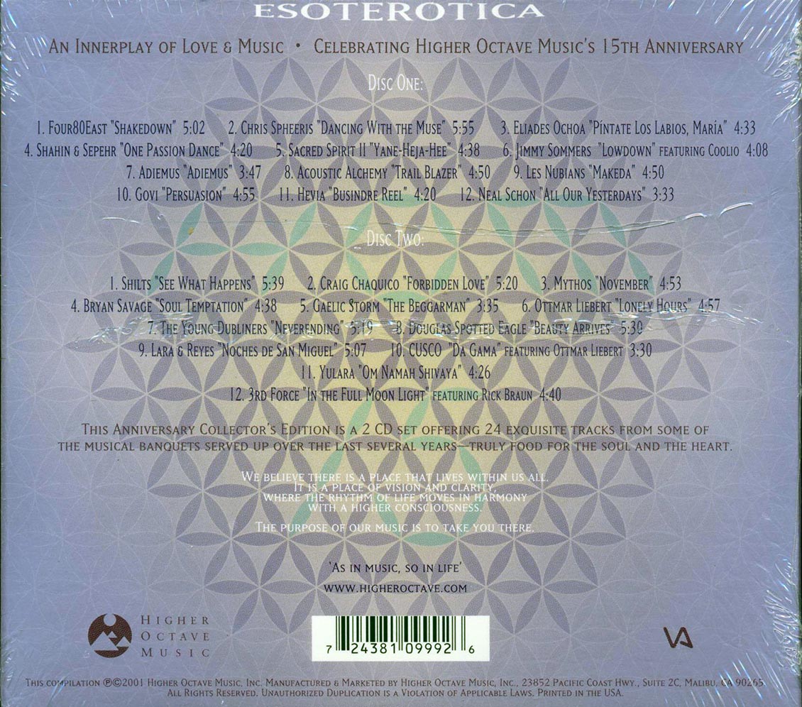 Various - Esoterotica: An Innerplay Of Love & Music Celebrating Higher Octave Music's 15th Anniversary (24 tracks) (2xCD) (deluxe 4-fold digipak)