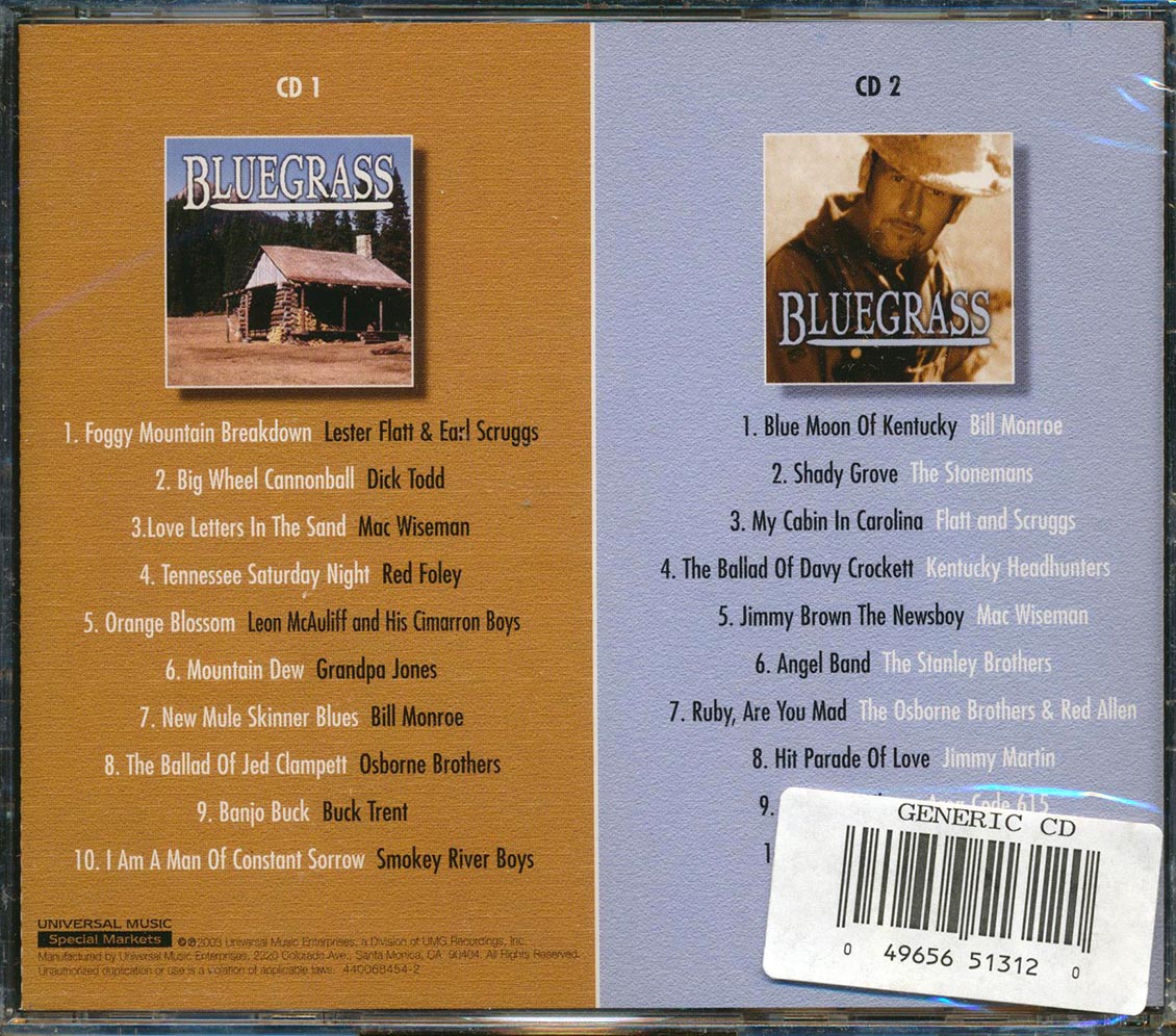 Bill Monroe, Smokey River Boys, Red Foley, Grandpa Jones, Etc. - Bluegrass (20 tracks) (2xCD)