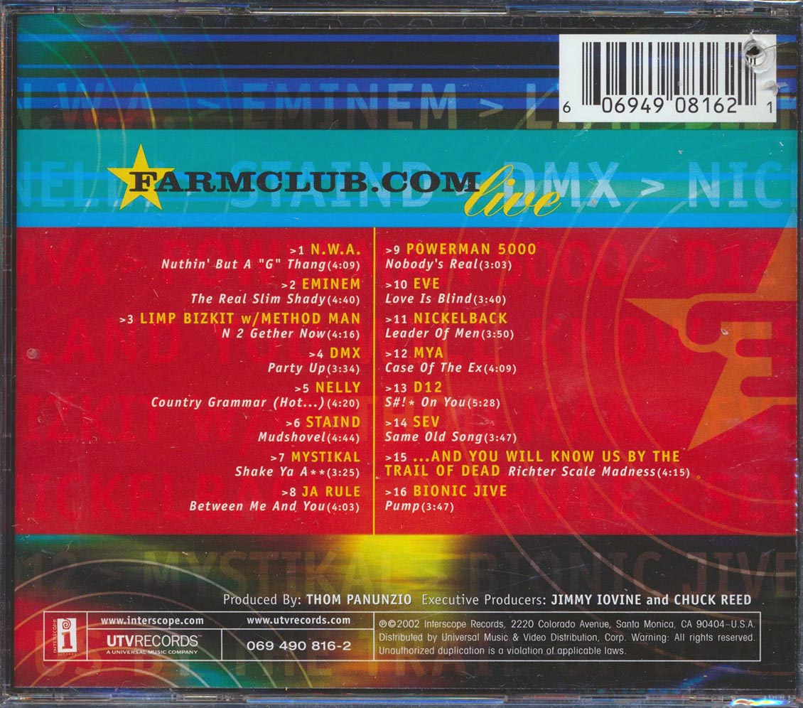 NWA, Eminem, Nelly, DMX, Etc. - Live & Unreleased From Farmclub.com (marked/ltd stock)