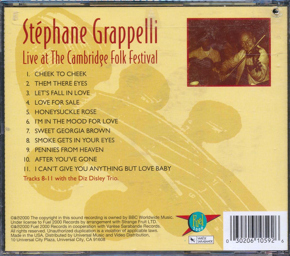 Stephane Grappelli - Live At The Cambridge Folk Festival (marked/ltd stock)
