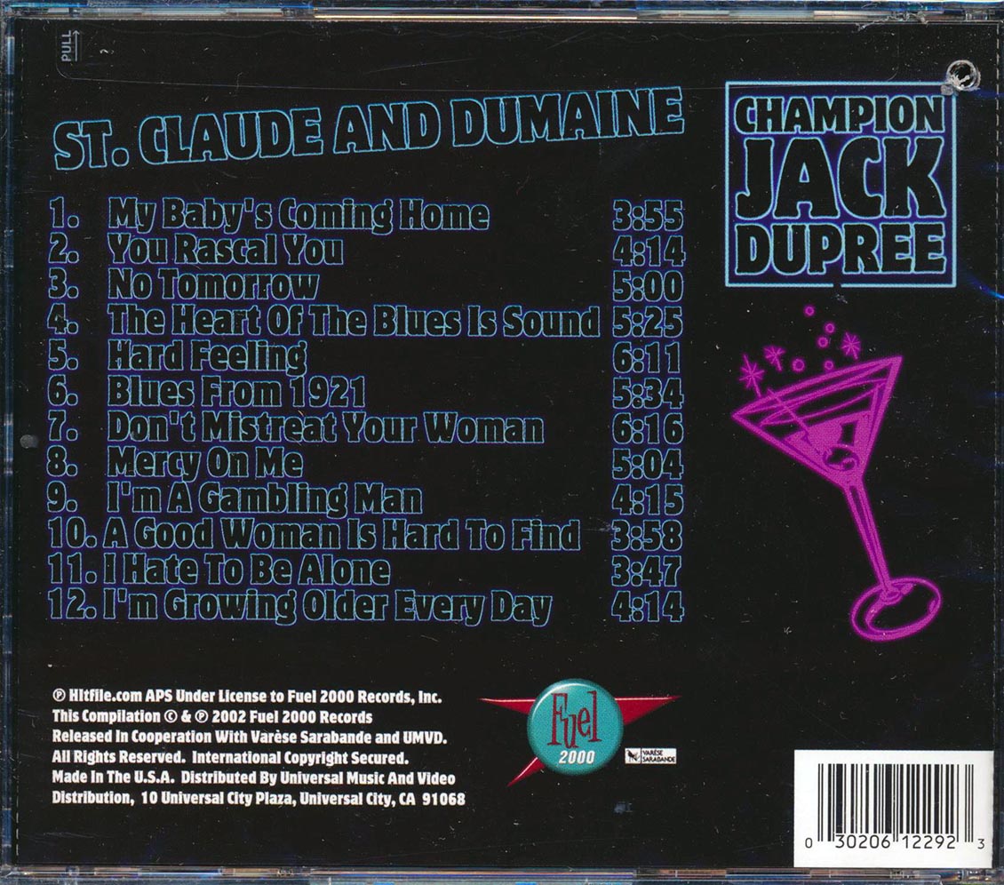 Champion Jack Dupree - St. Claude And Dumaine (marked/ltd stock) (remastered)